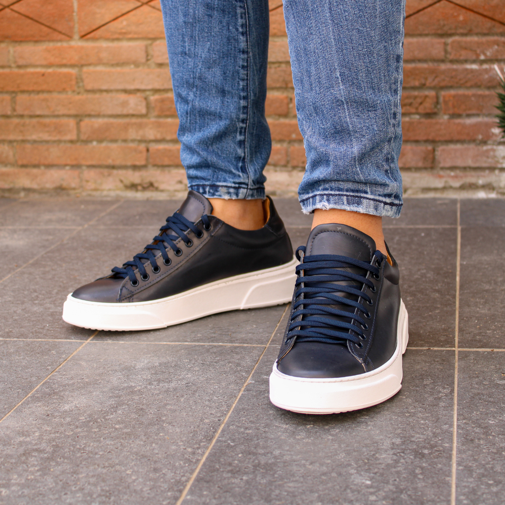 Sneakers Londra de Piel Azul