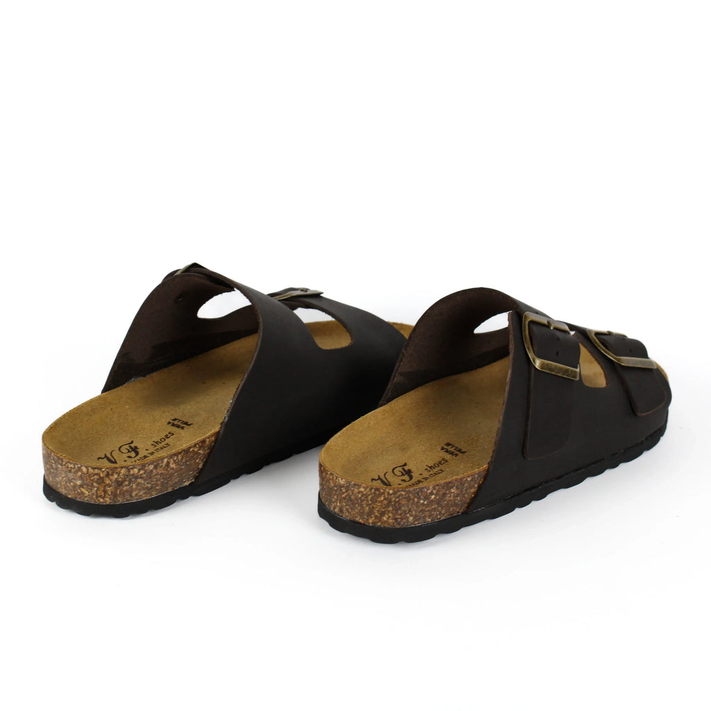 Sandalias Positano de Piel Auténtica Color Marrón Oscuro